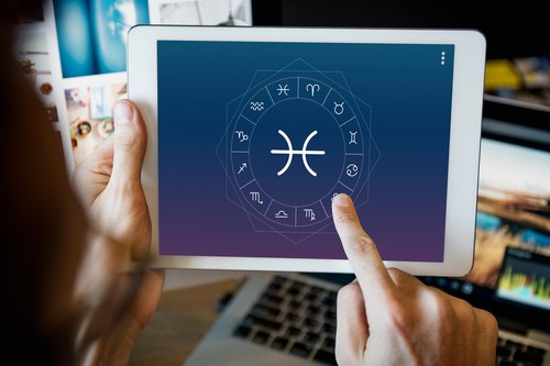 Pisces Horoscope Zodiac Fortune Symbol Graphic Concept